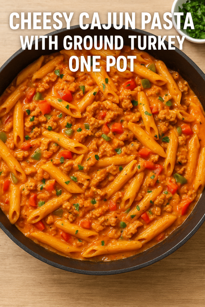Cheesy Cajun Pasta With Ground Turkey One Pot